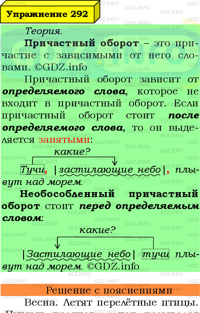 Фото подробного решения: Номер №292 из ГДЗ по Русскому языку 8 класс: Ладыженская Т.А.