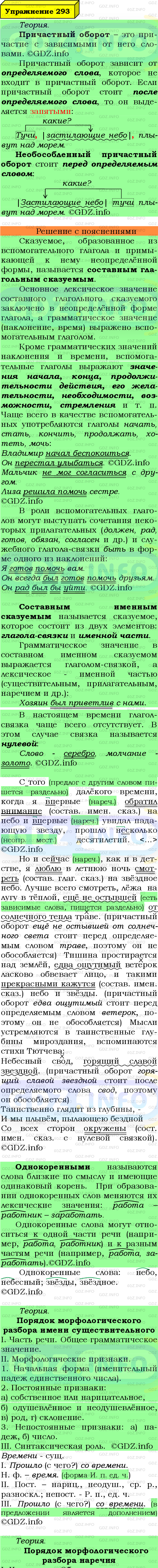 Фото подробного решения: Номер №293 из ГДЗ по Русскому языку 8 класс: Ладыженская Т.А.