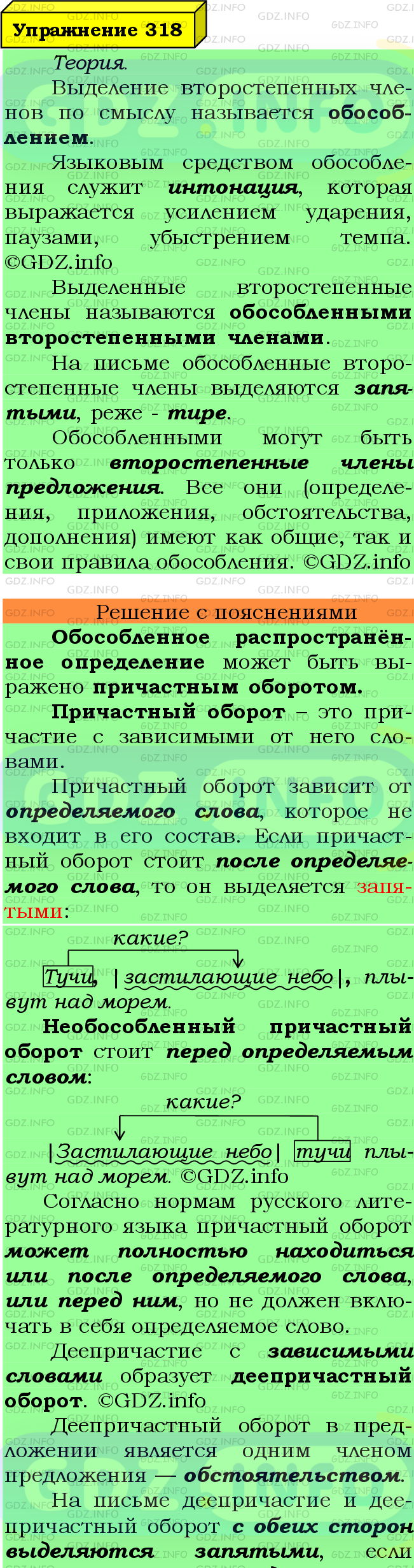 Фото подробного решения: Номер №318 из ГДЗ по Русскому языку 8 класс: Ладыженская Т.А.