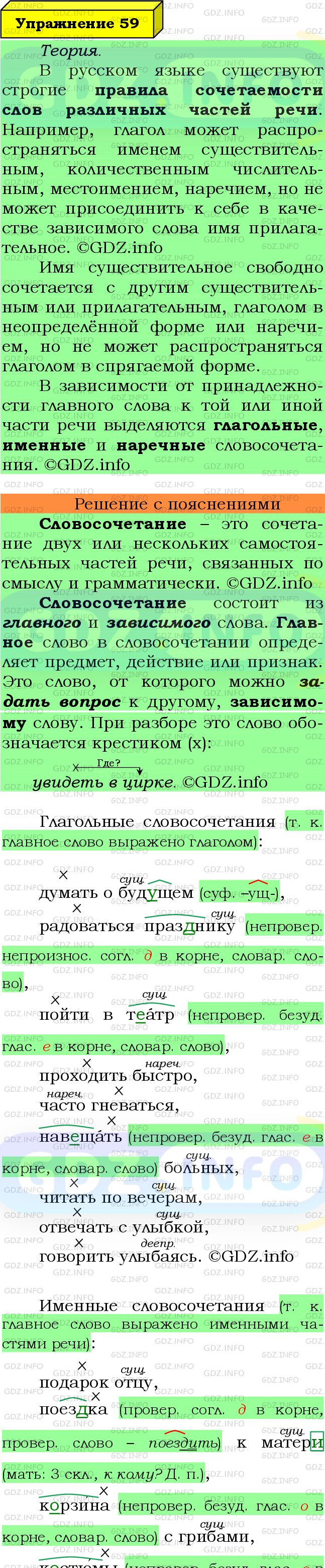 Фото подробного решения: Номер №59 из ГДЗ по Русскому языку 8 класс: Ладыженская Т.А.
