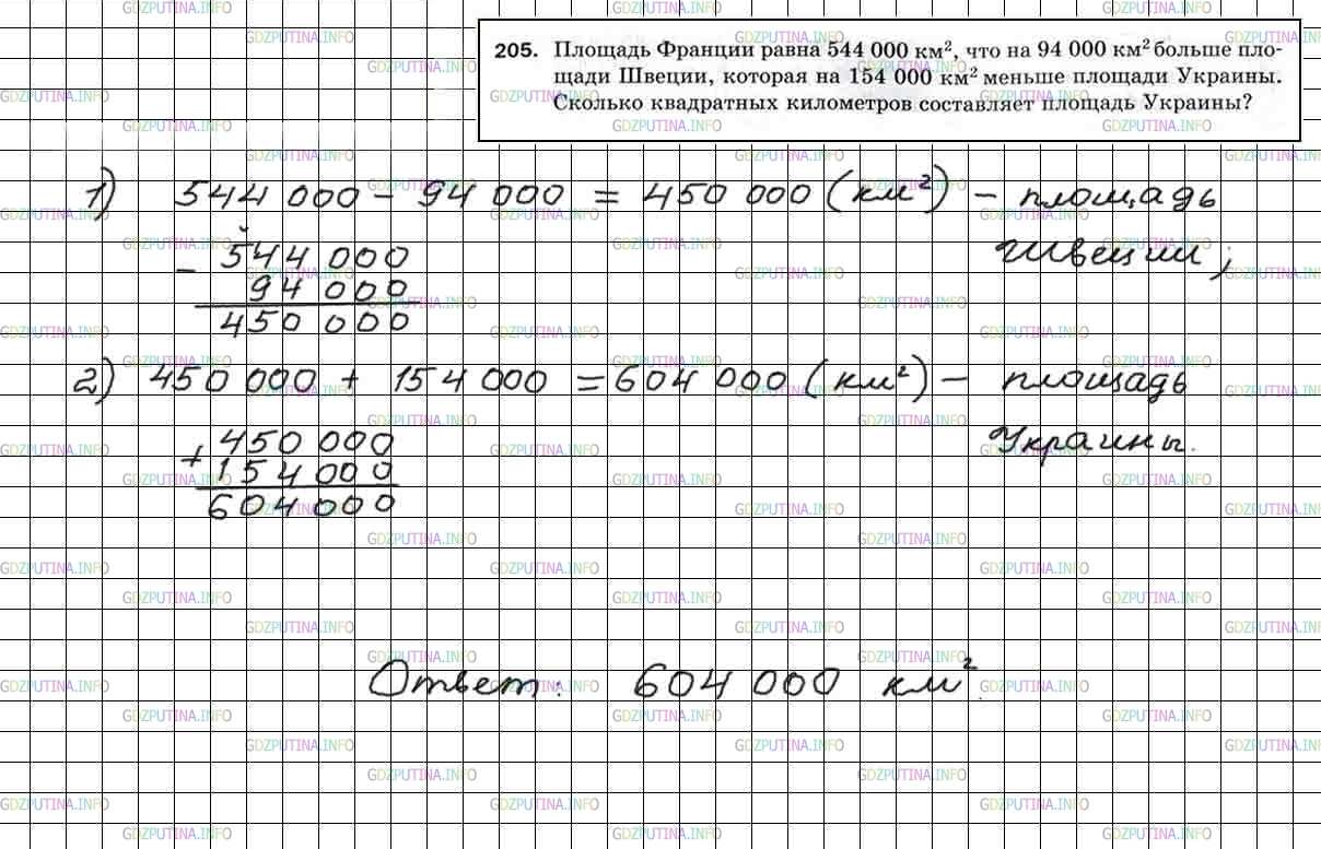 4 класс номер 205