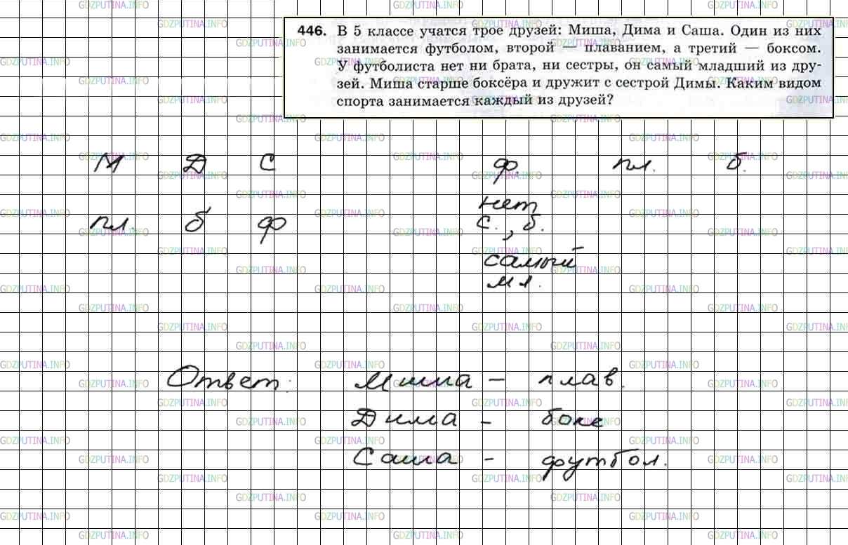 Фото решения 4: Номер №446 из ГДЗ по Математике 5 класс: Мерзляк А.Г. г.
