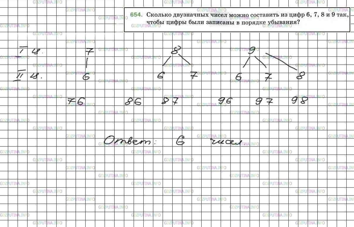 Фото решения 4: Номер №654 из ГДЗ по Математике 5 класс: Мерзляк А.Г. г.