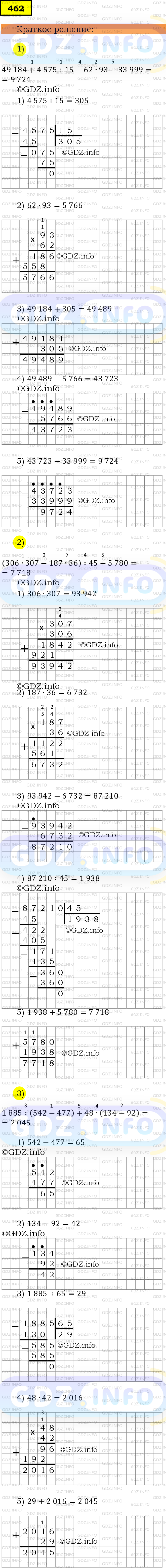 Фото решения 6: Номер №462 из ГДЗ по Математике 5 класс: Мерзляк А.Г. г.