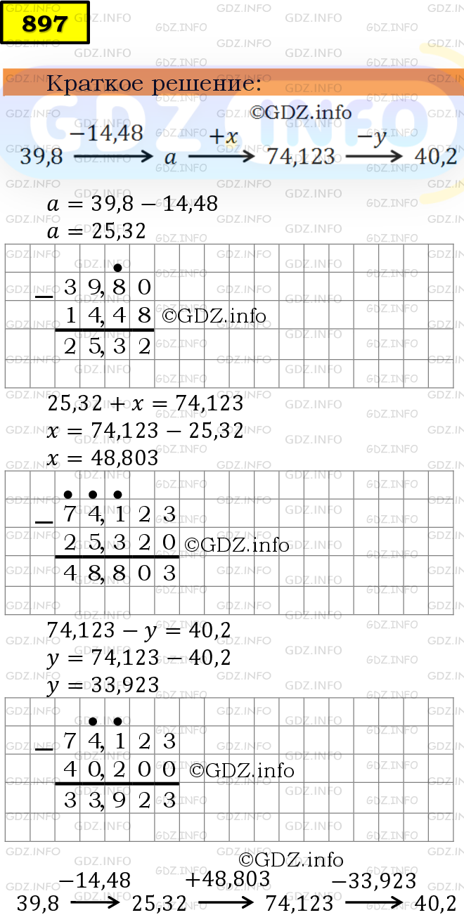 Фото решения 6: Номер №897 из ГДЗ по Математике 5 класс: Мерзляк А.Г. г.