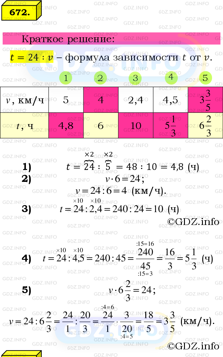 Номер №672 - ГДЗ по Математике 6 класс: Мерзляк А.Г.