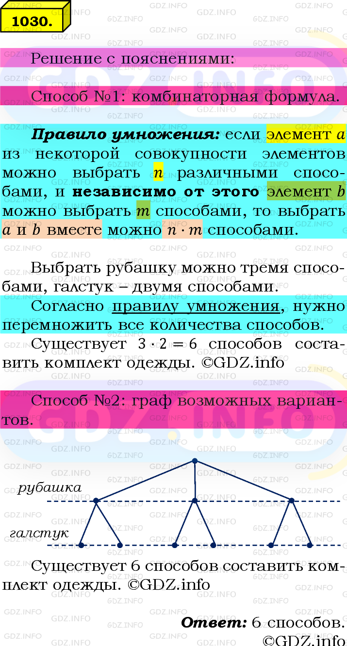 Фото подробного решения: Номер №1030 из ГДЗ по Математике 6 класс: Мерзляк А.Г.