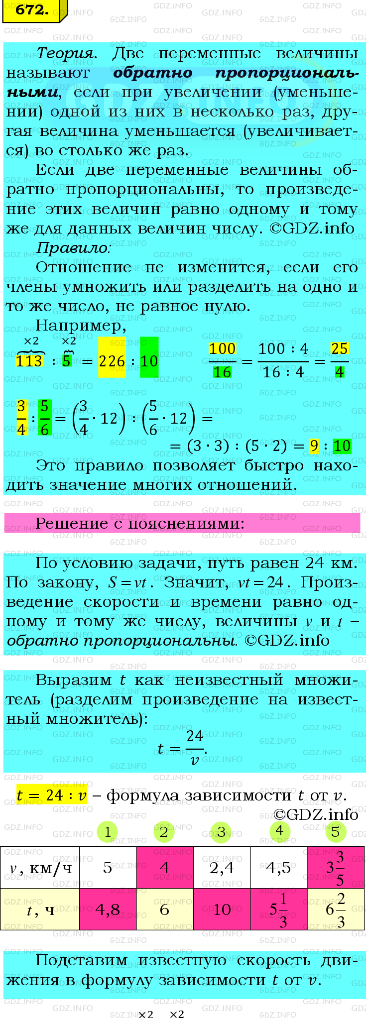 Фото подробного решения: Номер №672 из ГДЗ по Математике 6 класс: Мерзляк А.Г.