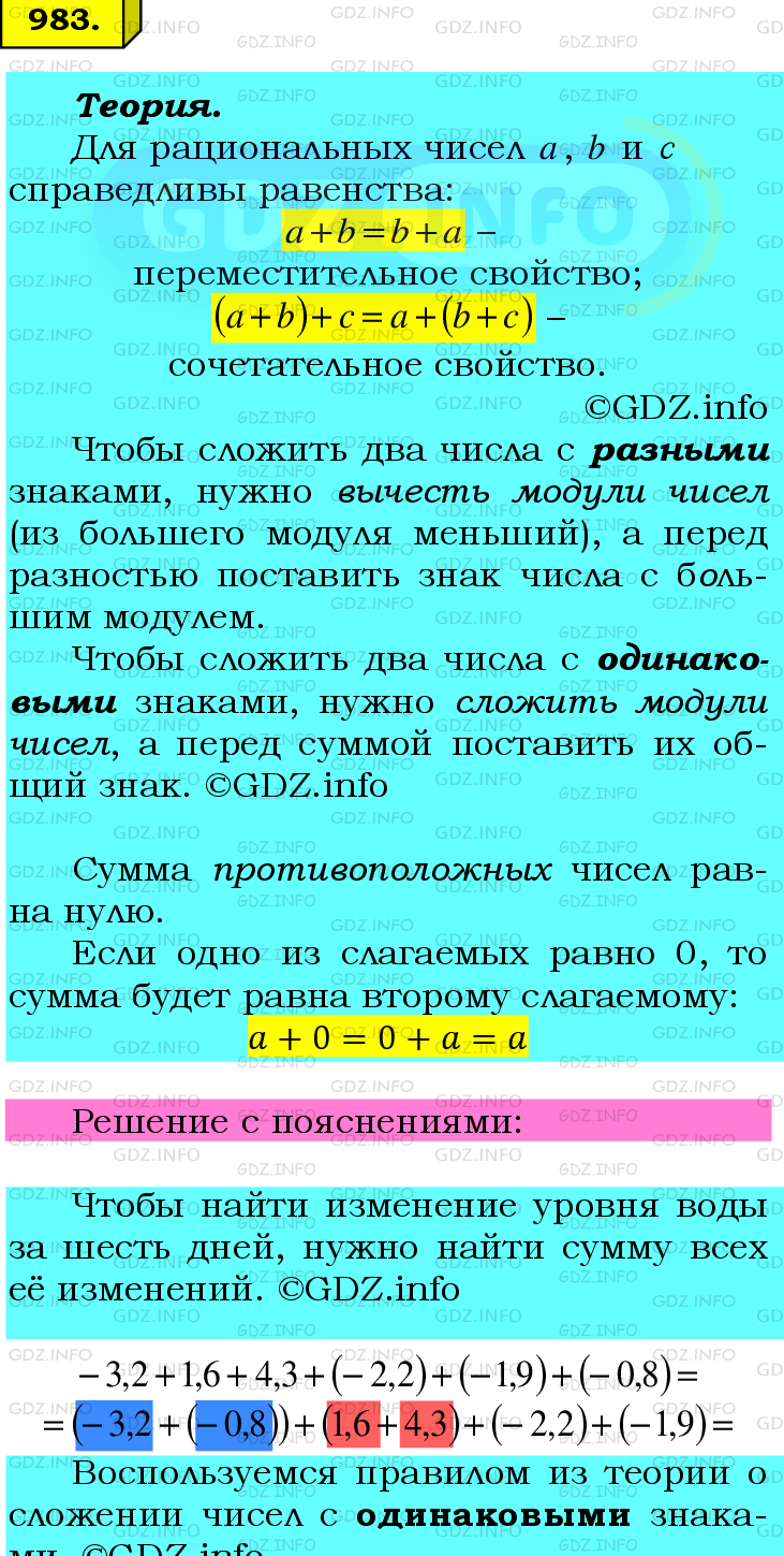 Номер №983 - ГДЗ по Математике 6 класс: Мерзляк А.Г.