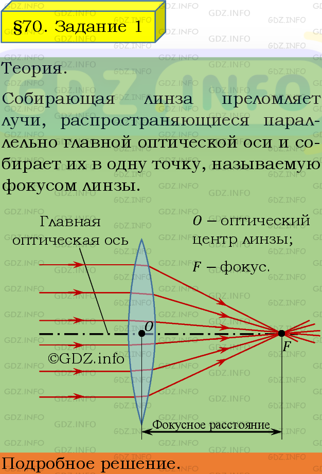 Фото подробного решения: Задание №1, Параграф 70 из ГДЗ по Физике 8 класс: Пёрышкин А.В.