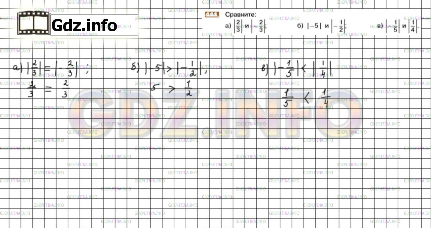 Номер №444 - ГДЗ по Математике 6 класс: Никольский С.М.