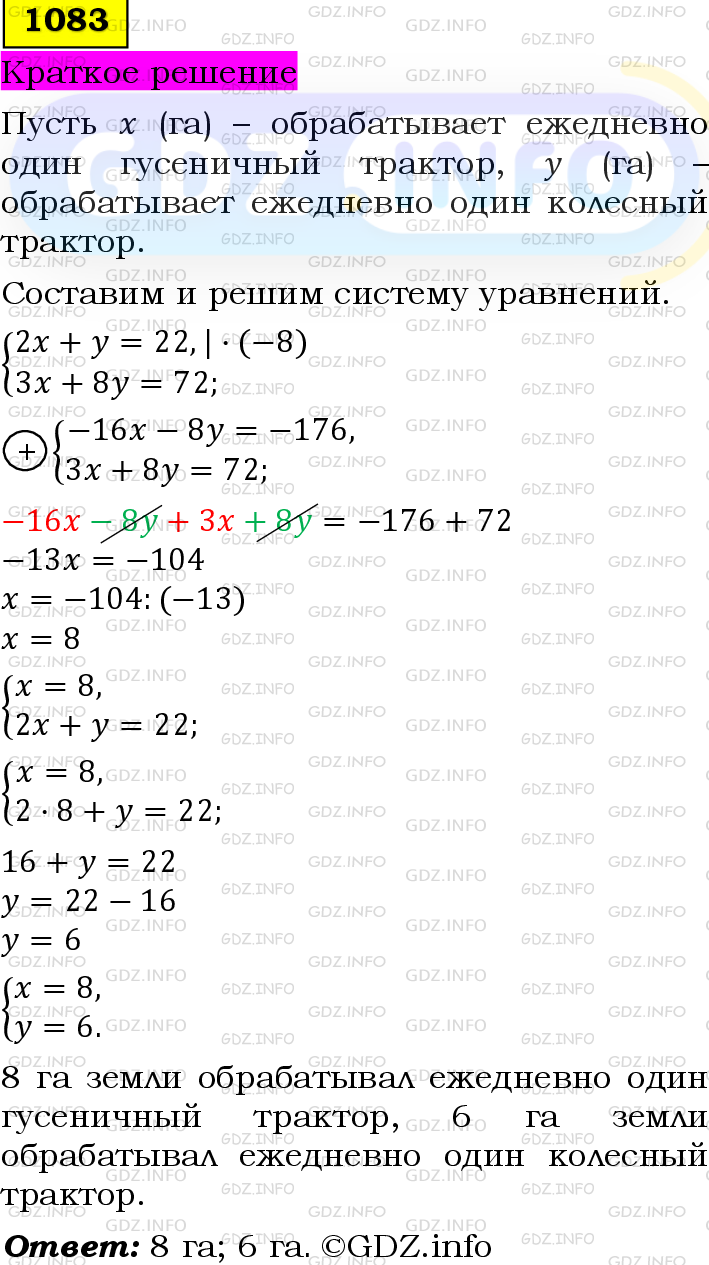 Номер №1083 - ГДЗ по Алгебре 7 класс: Мерзляк А.Г.