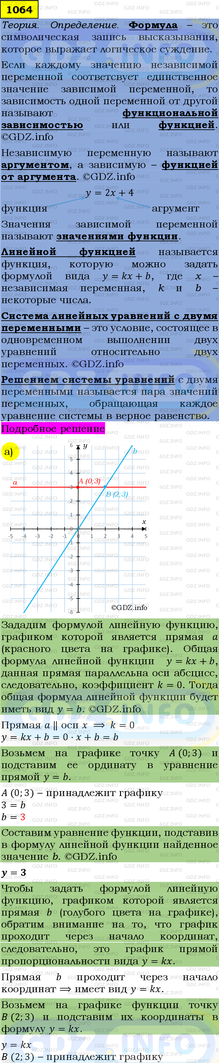 Номер №1064 - ГДЗ по Алгебре 7 класс: Мерзляк А.Г.