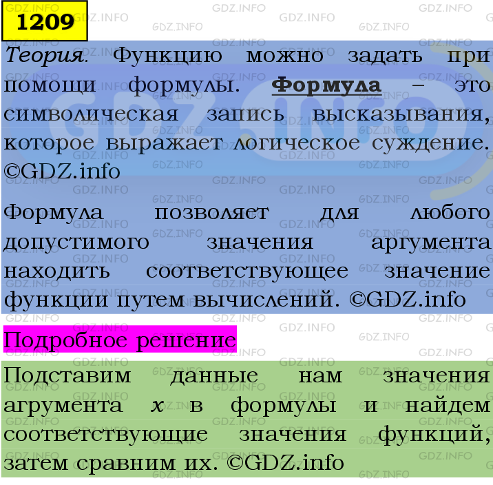 Фото подробного решения: Номер №1209 из ГДЗ по Алгебре 7 класс: Мерзляк А.Г.