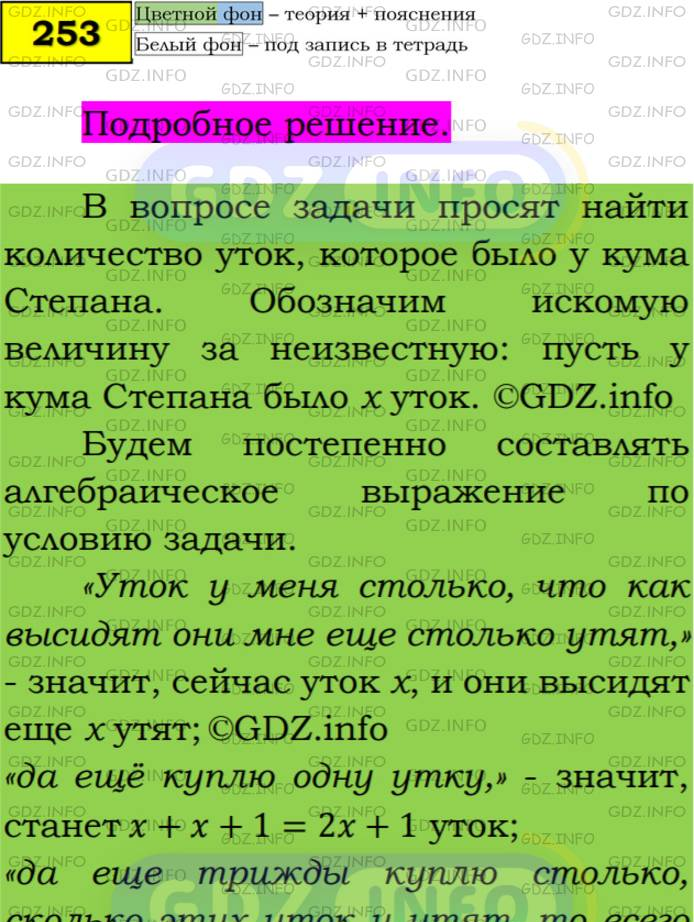 Фото подробного решения: Номер №253 из ГДЗ по Алгебре 7 класс: Мерзляк А.Г.