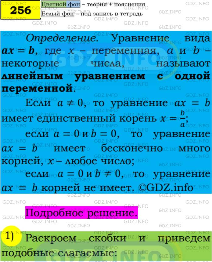 Фото подробного решения: Номер №256 из ГДЗ по Алгебре 7 класс: Мерзляк А.Г.