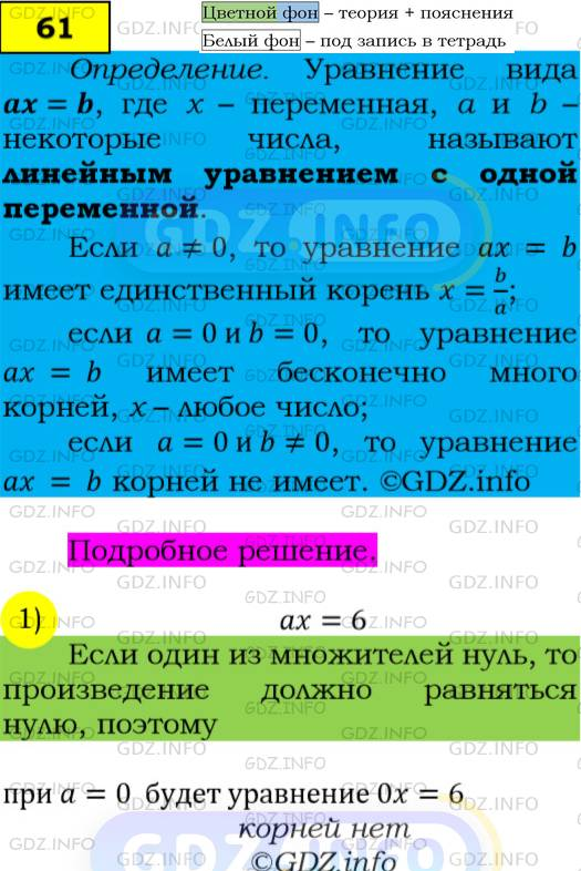 Фото подробного решения: Номер №61 из ГДЗ по Алгебре 7 класс: Мерзляк А.Г.