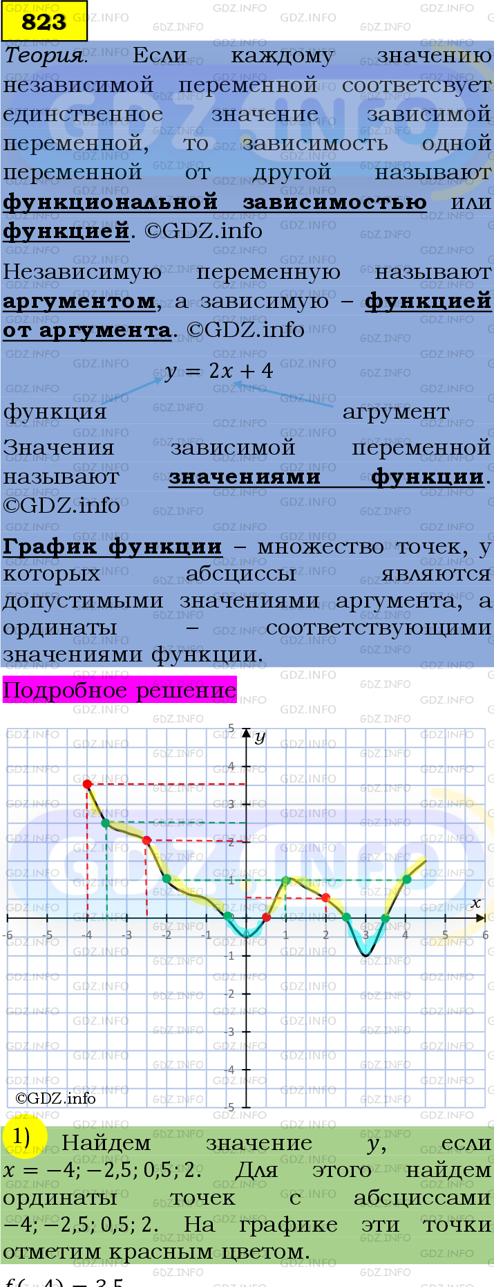 Номер №823 - ГДЗ по Алгебре 7 класс: Мерзляк А.Г.