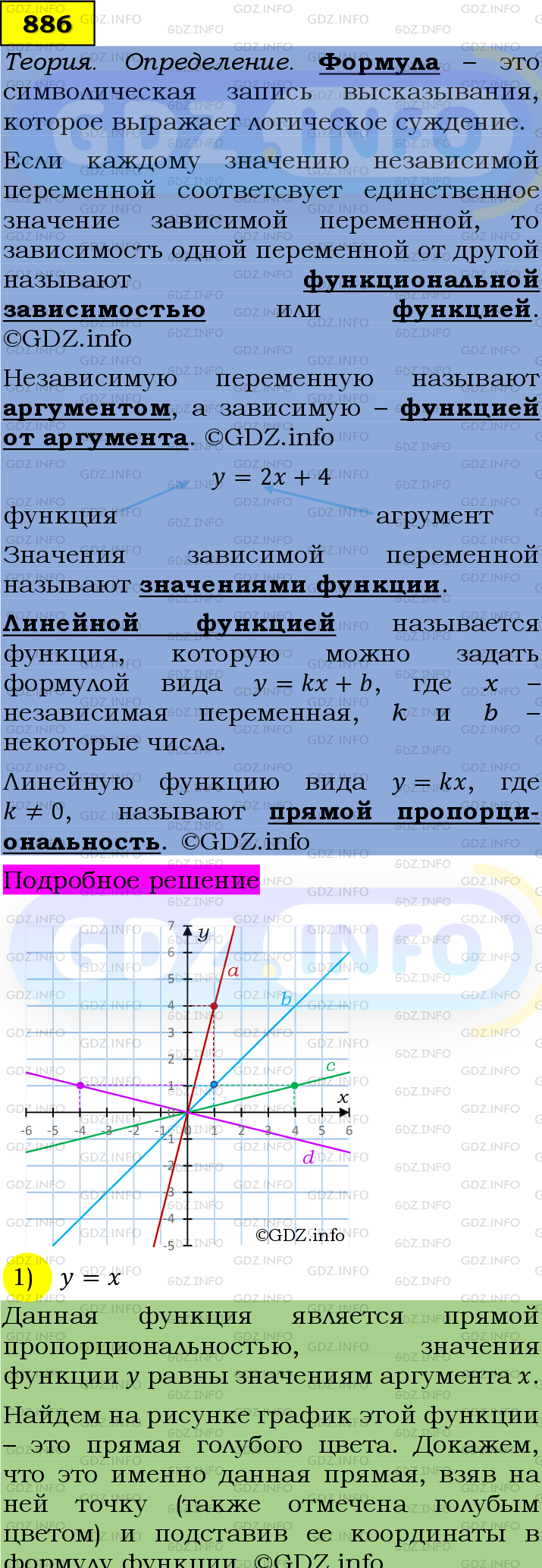 Номер №886 - ГДЗ по Алгебре 7 класс: Мерзляк А.Г.