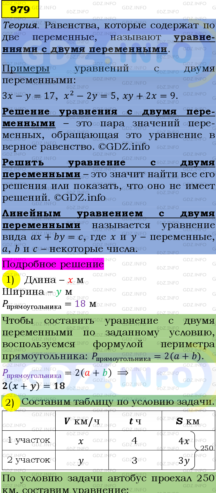 Фото подробного решения: Номер №979 из ГДЗ по Алгебре 7 класс: Мерзляк А.Г.