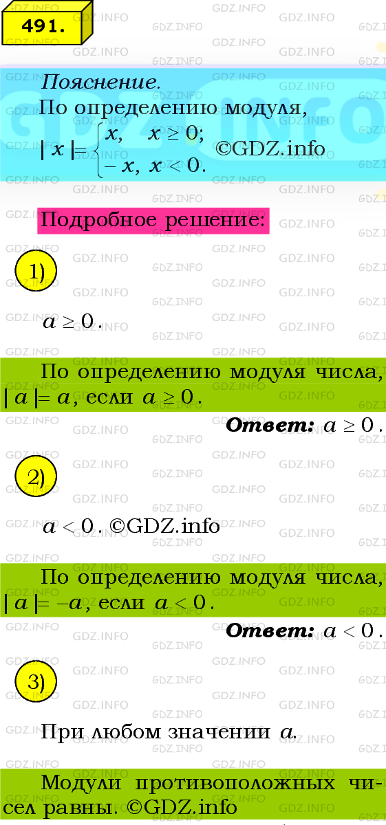 Фото подробного решения: Номер №491 из ГДЗ по Алгебре 8 класс: Мерзляк А.Г.