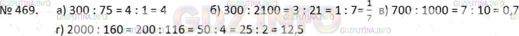 Фото решения 1: Номер №469 из ГДЗ по Математике 6 класс: Дорофеев Г.В. г.