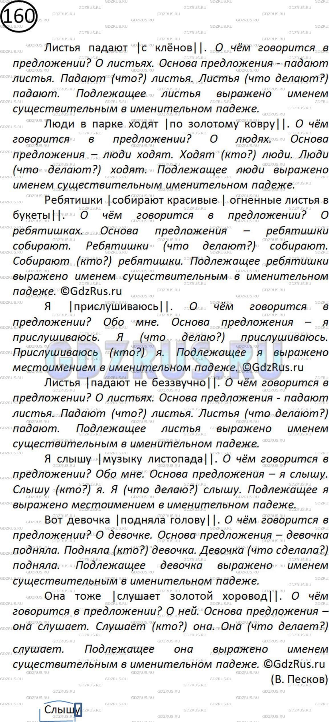 Фото решения 2: Номер №160 из ГДЗ по Русскому языку 5 класс: Ладыженская Т.А. 2012г.