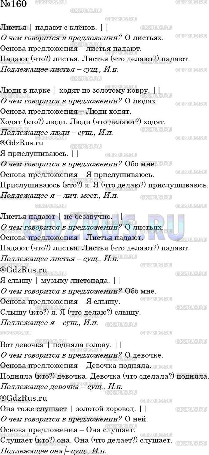 Фото решения 4: Номер №160 из ГДЗ по Русскому языку 5 класс: Ладыженская Т.А. 2012г.