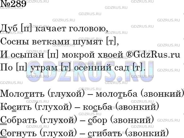 Фото решения 4: Номер №289 из ГДЗ по Русскому языку 5 класс: Ладыженская Т.А. 2012г.