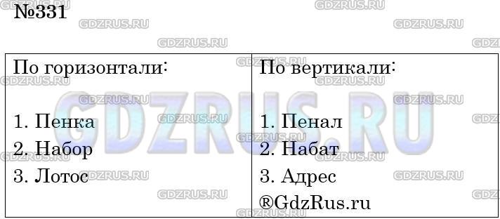 Фото решения 4: Номер №331 из ГДЗ по Русскому языку 5 класс: Ладыженская Т.А. 2012г.
