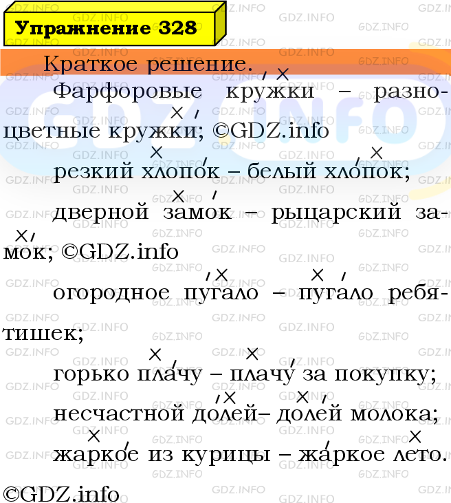 Фото решения 3: Номер №328 из ГДЗ по Русскому языку 5 класс: Ладыженская Т.А. 2019г.