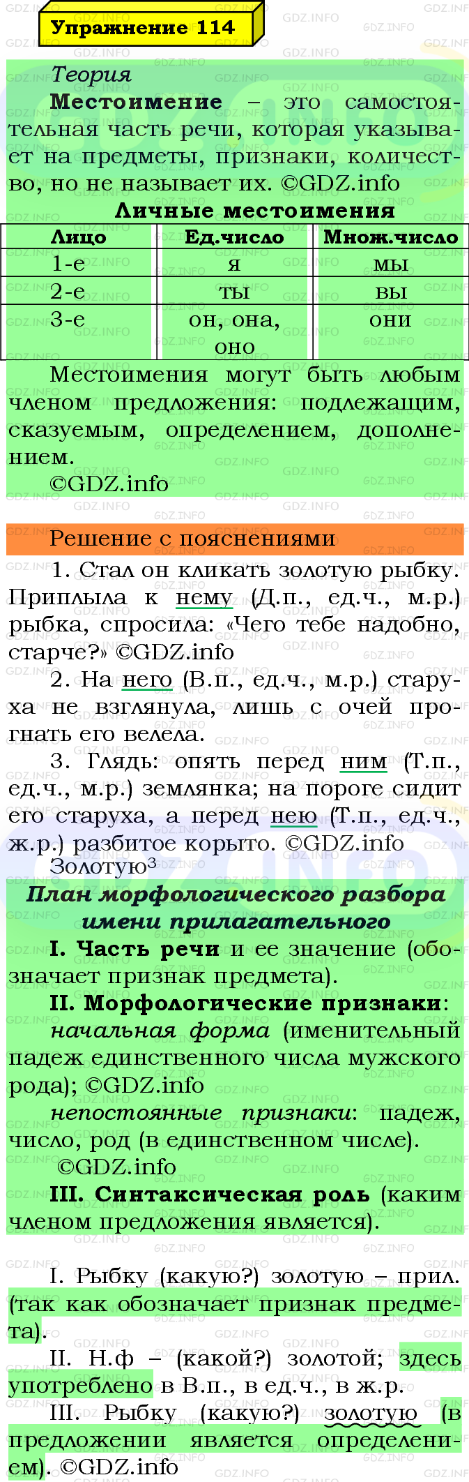 Фото решения 6: Номер №114 из ГДЗ по Русскому языку 5 класс: Ладыженская Т.А. 2019г.