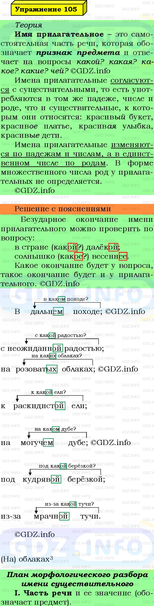 Фото подробного решения: Номер №105 из ГДЗ по Русскому языку 5 класс: Ладыженская Т.А.