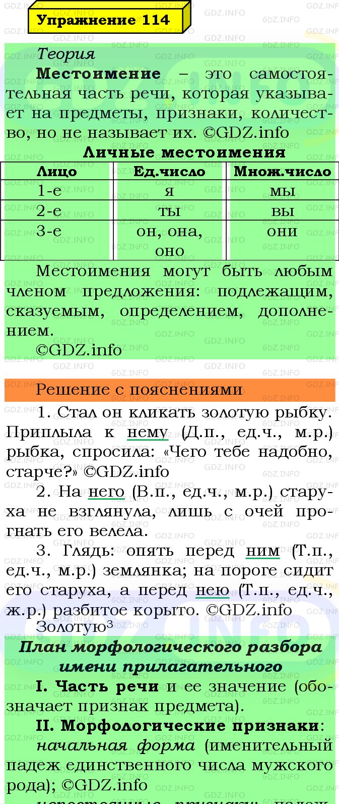 Фото подробного решения: Номер №114 из ГДЗ по Русскому языку 5 класс: Ладыженская Т.А.
