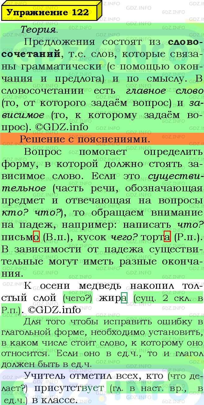 Фото подробного решения: Номер №122 из ГДЗ по Русскому языку 5 класс: Ладыженская Т.А.