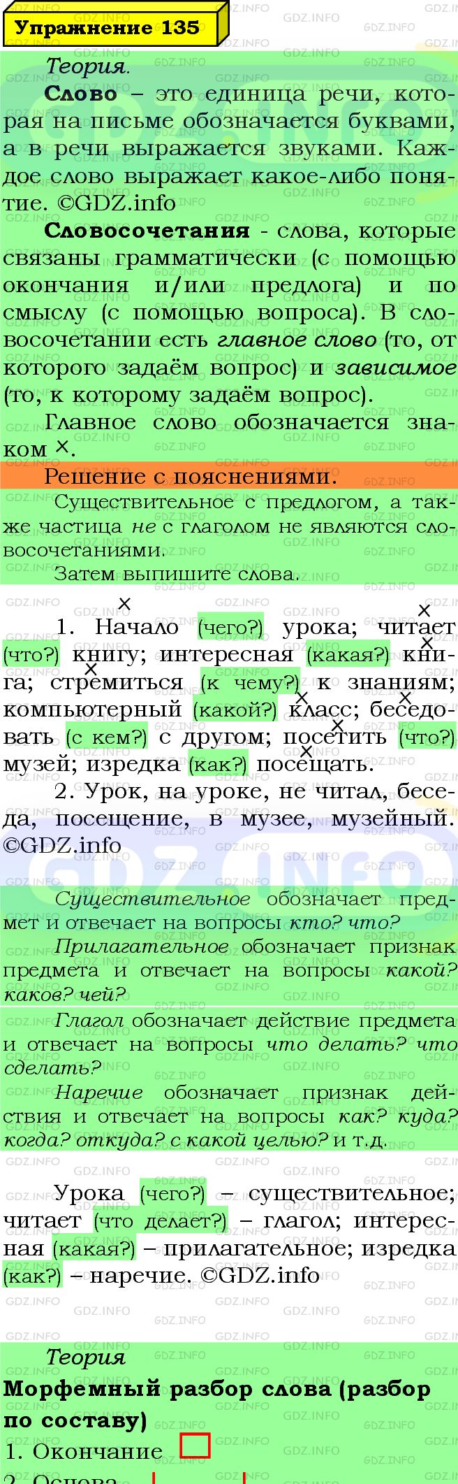Фото подробного решения: Номер №135 из ГДЗ по Русскому языку 5 класс: Ладыженская Т.А.