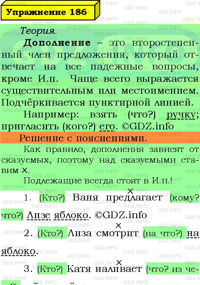 Фото подробного решения: Номер №186 из ГДЗ по Русскому языку 5 класс: Ладыженская Т.А.