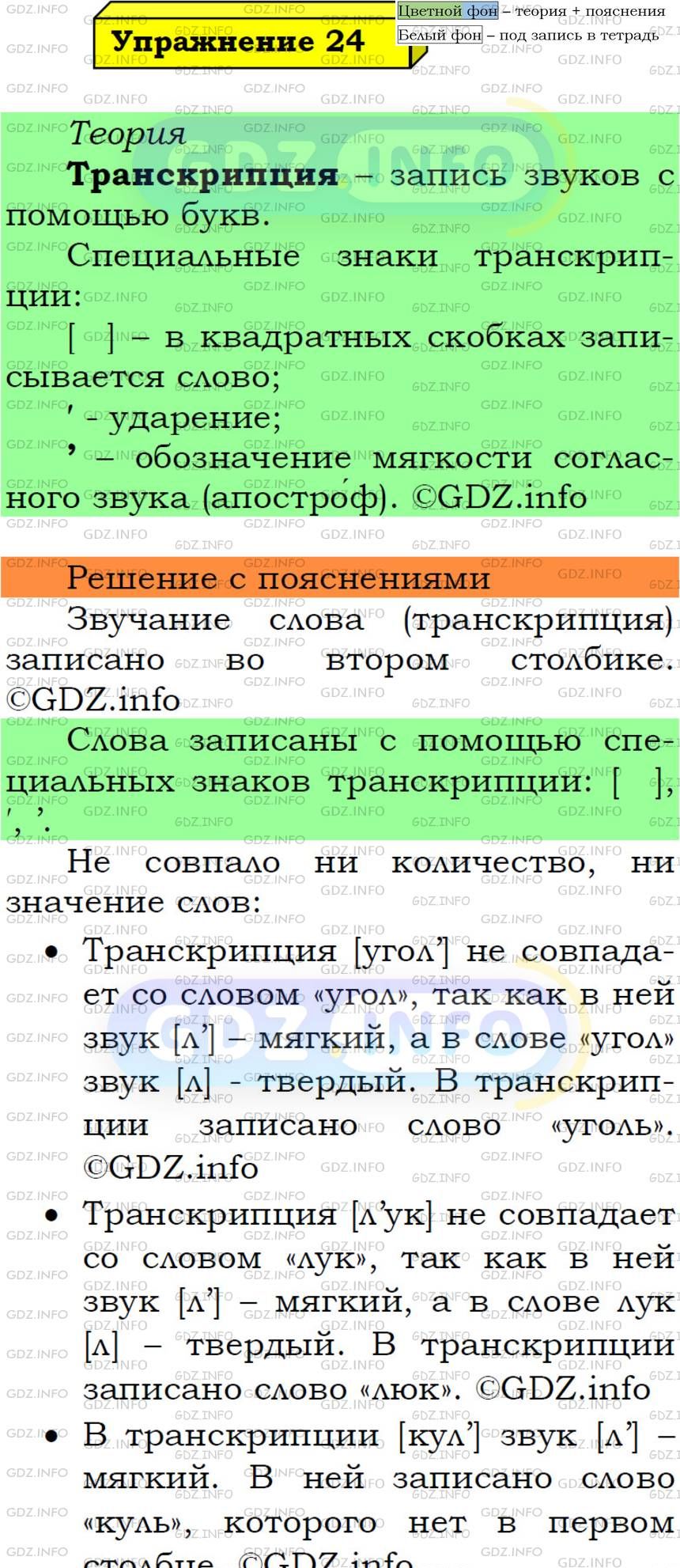 Фото подробного решения: Номер №24 из ГДЗ по Русскому языку 5 класс: Ладыженская Т.А.