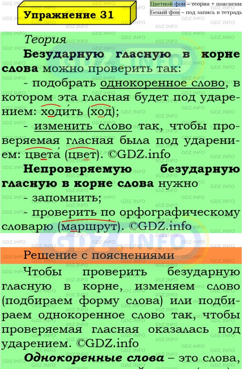 Фото подробного решения: Номер №31 из ГДЗ по Русскому языку 5 класс: Ладыженская Т.А.