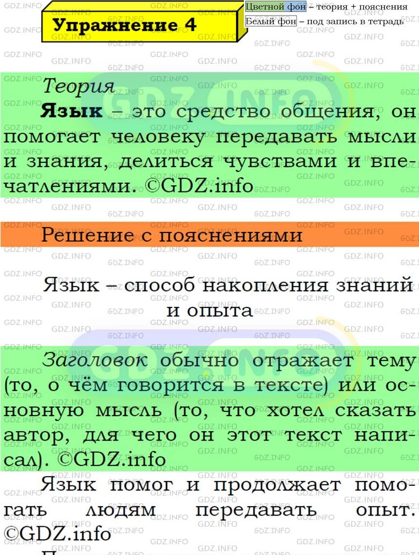 Фото подробного решения: Номер №4 из ГДЗ по Русскому языку 5 класс: Ладыженская Т.А.