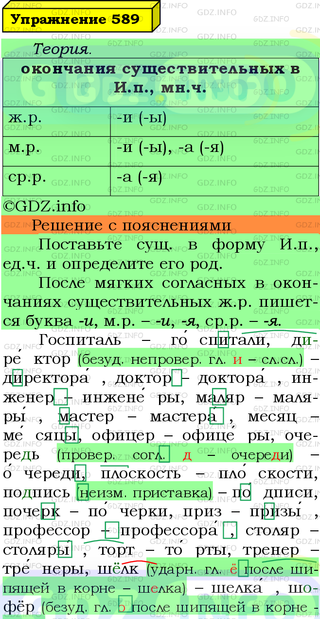 Фото подробного решения: Номер №589 из ГДЗ по Русскому языку 5 класс: Ладыженская Т.А.