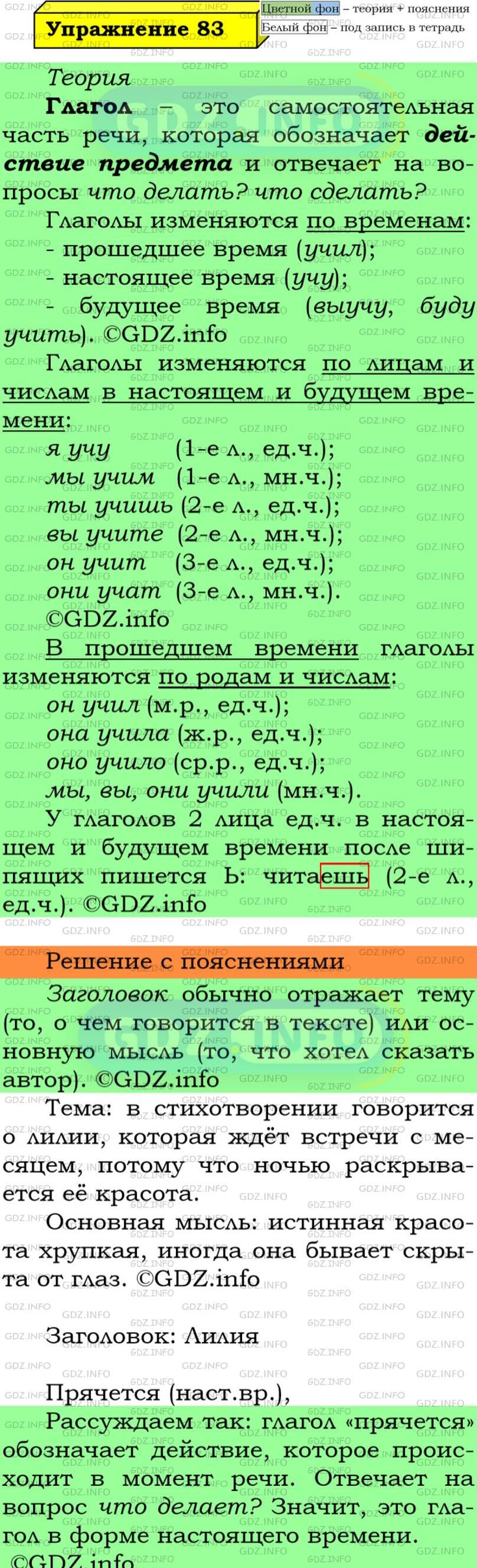 Фото подробного решения: Номер №83 из ГДЗ по Русскому языку 5 класс: Ладыженская Т.А.