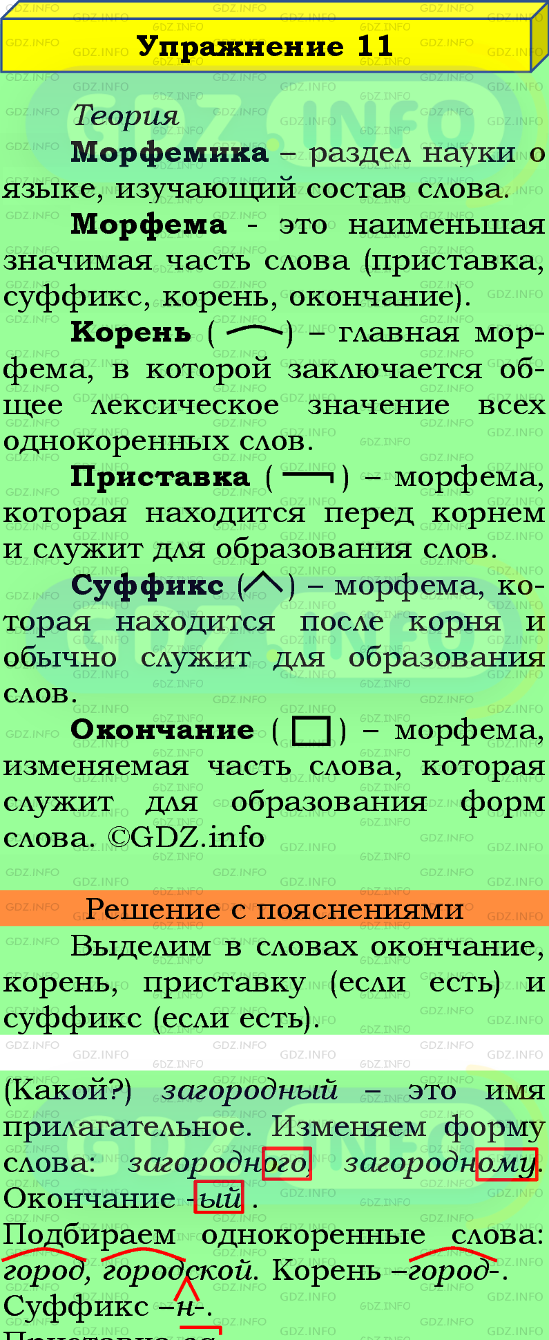 Фото подробного решения: Номер №11 из ГДЗ по Русскому языку 5 класс: Ладыженская Т.А.