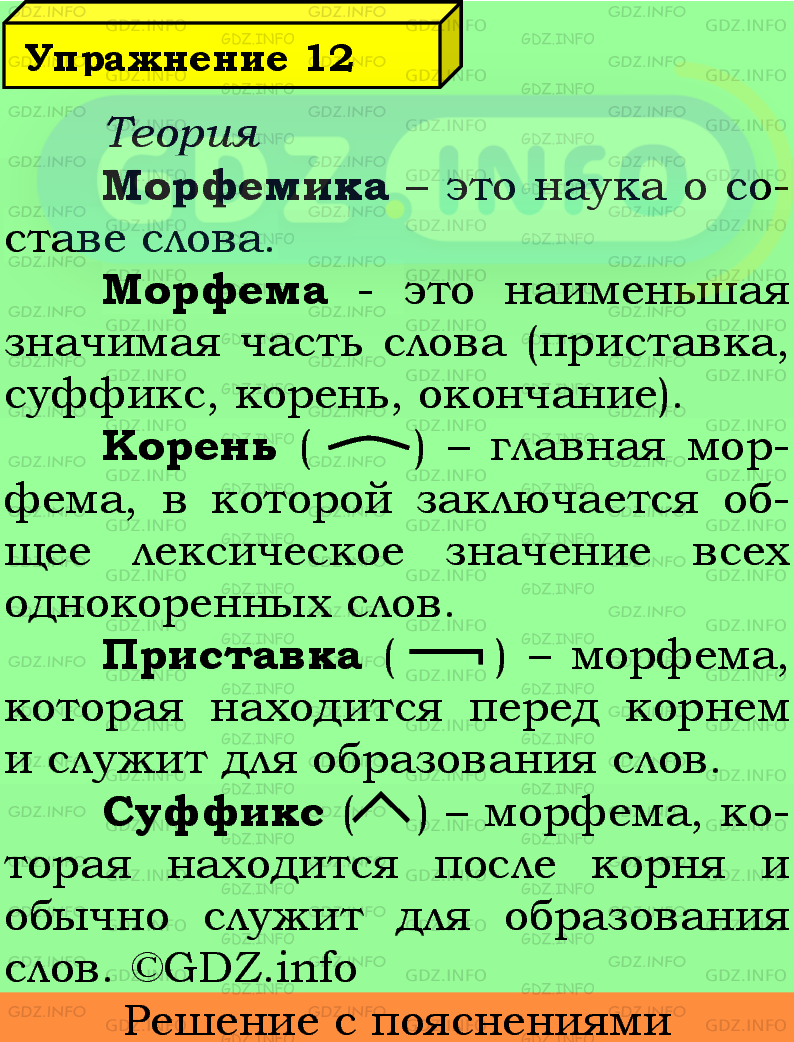 Фото подробного решения: Номер №12 из ГДЗ по Русскому языку 5 класс: Ладыженская Т.А.