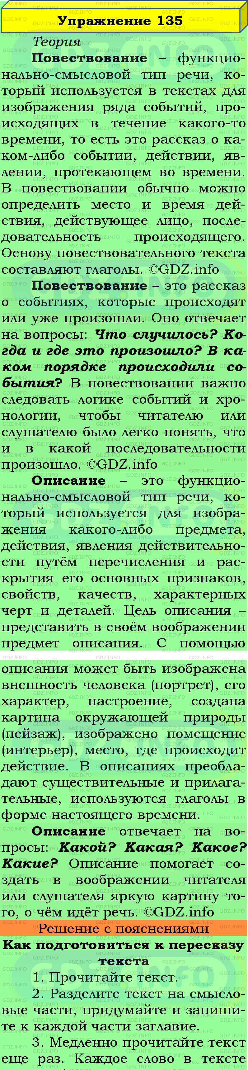 Фото подробного решения: Номер №135 из ГДЗ по Русскому языку 5 класс: Ладыженская Т.А.