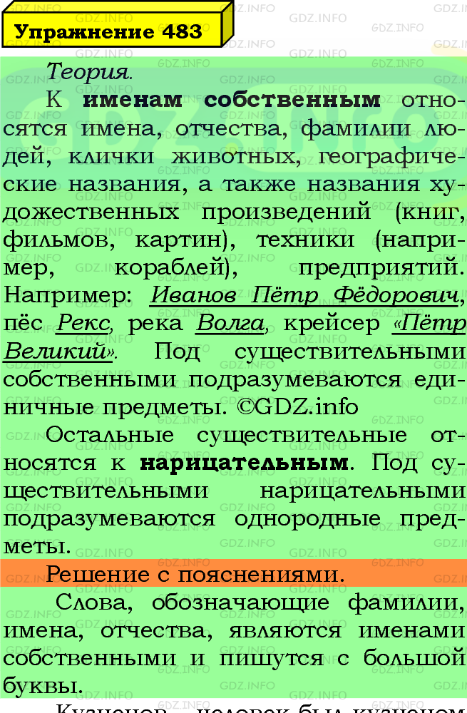 Фото подробного решения: Номер №483 из ГДЗ по Русскому языку 5 класс: Ладыженская Т.А.