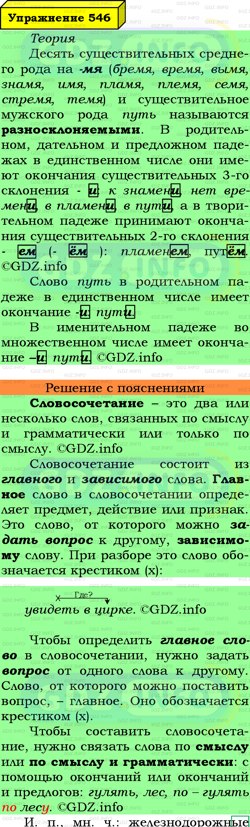 Фото подробного решения: Номер №546 из ГДЗ по Русскому языку 5 класс: Ладыженская Т.А.