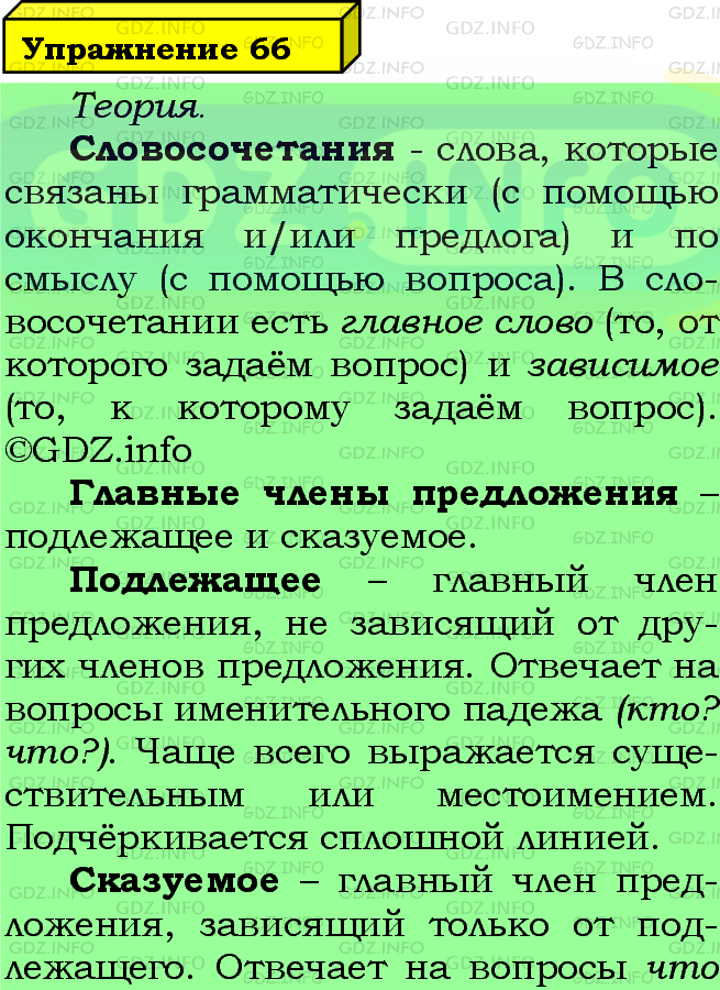 Фото подробного решения: Номер №66 из ГДЗ по Русскому языку 5 класс: Ладыженская Т.А.