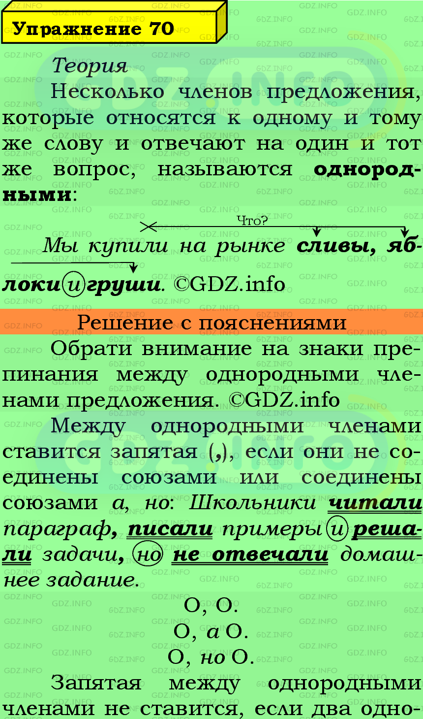 Фото подробного решения: Номер №70 из ГДЗ по Русскому языку 5 класс: Ладыженская Т.А.