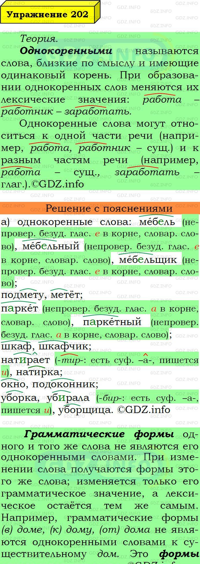 Фото подробного решения: Номер №202 из ГДЗ по Русскому языку 6 класс: Ладыженская Т.А.